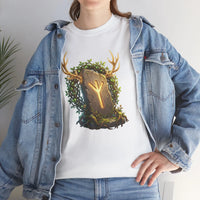 Elhaz Rune Elk Protection T-Shirt - Heavy Cotton Classic Fit Tee - Unisex White