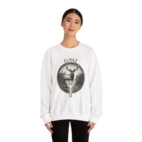 Elhaz Rune Protection Stag Sweatshirt - Medium-Heavy Cotton-Poly Crewneck - Unisex White