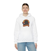 Labrador Retro 70s Sunset Breed Hoodie - Cozy Cotton Blend Pullover - Unisex White