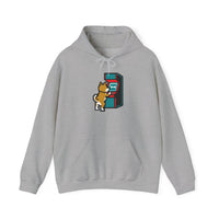 8-Bit Pixel Gaming Dogs Hoodie - Soft Cotton Blend Pullover Fleece - Unisex White