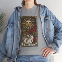 Tarot The Sun Card T-Shirt - Medium Weight 100% Cotton Tee - Unisex White