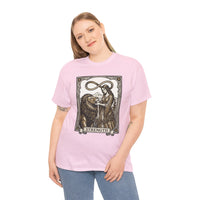 Tarot Strength Card Graphic T-Shirt - Heavy Cotton Classic Fit Crewneck - Unisex White
