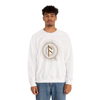 Ansuz Rune Divine Speech Sweatshirt - Heavy Blend Fleece Crewneck - Unisex White