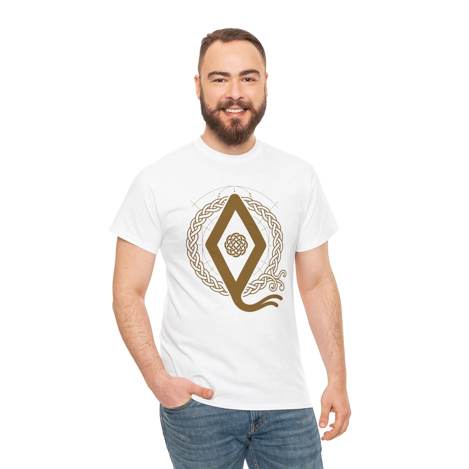 Ingwaz Rune Seed & Potential T-Shirt - Heavy Cotton Classic Fit Tee - Unisex White