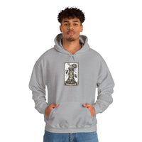 The Tower Tarot Card Hoodie - Heavy Blend Fleece Pullover - Unisex White
