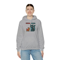 Boss Fight 8-Bit Pixel Gaming Dogs Hoodie - Medium Weight Cotton Blend Pullover - Unisex White