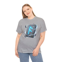 Ansuz Rune Odin's Raven Graphic T-Shirt - Heavy Cotton Classic Fit Crewneck Tee - Unisex White