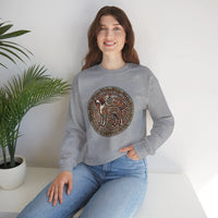 Norse Knotwork Hound Odin's Wolves Sweatshirt - Soft Durable Cotton Blend Crewneck - Unisex White