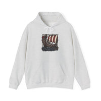 Longship Prow Viking Dog Hoodie - Cozy Cotton Poly Fleece - Unisex White