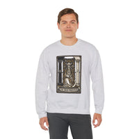 The High Priestess Tarot Card Sweatshirt - Heavy Blend Fleece Crewneck - Unisex White