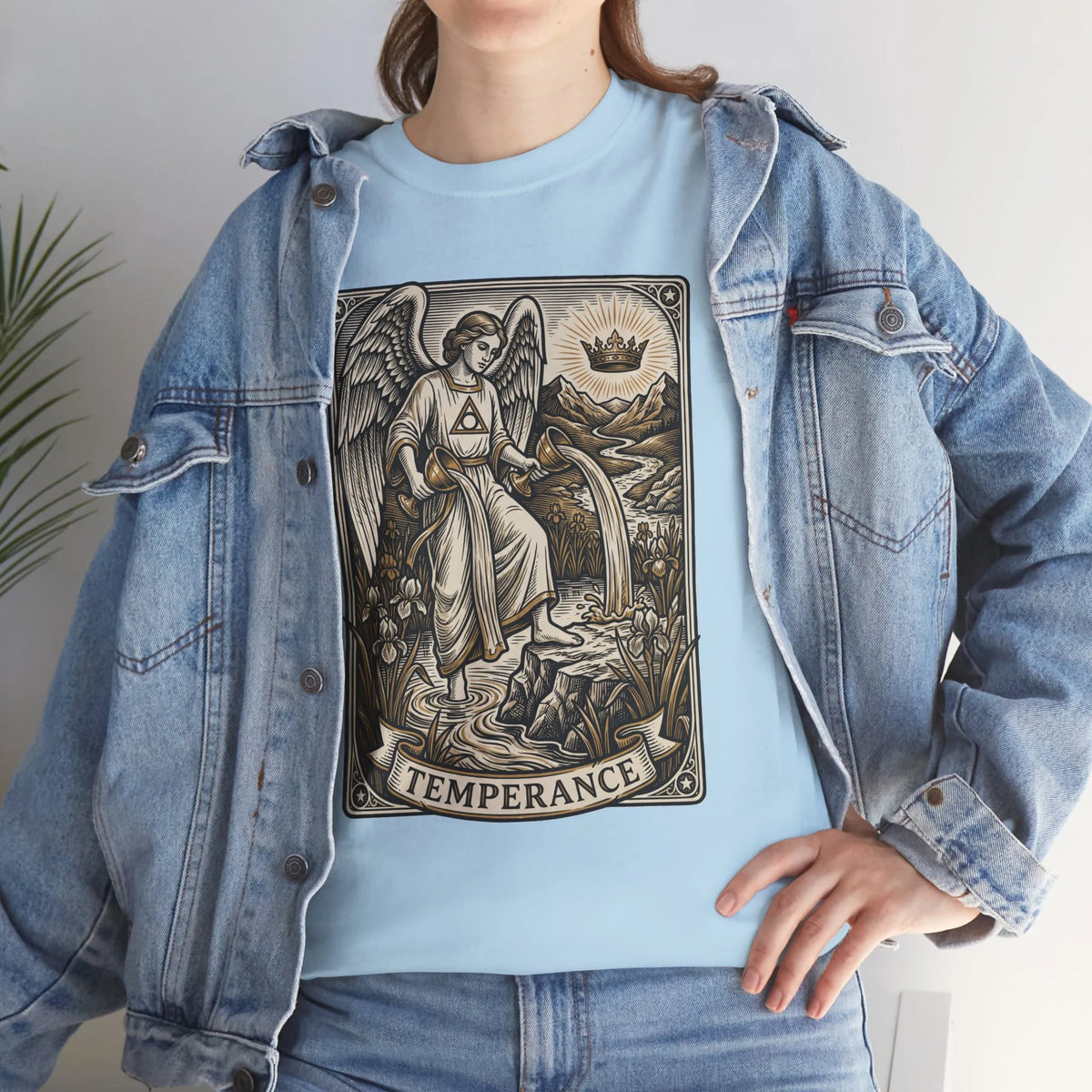 Temperance Angel Tarot Card T-Shirt - Heavy Cotton Classic Fit Tee - Unisex White