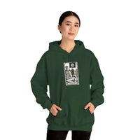 Death Tarot Card Graphic Hoodie - Medium-Heavy Cotton-Poly Blend Pullover - Unisex White