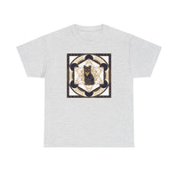 Metatron's Cat Sacred Geometry T-Shirt - Heavyweight Cotton Classic Fit Tee - Unisex White