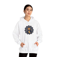 Alchemist Dog Sacred Geometry Hoodie - Midweight Cotton-Poly Pullover - Unisex White