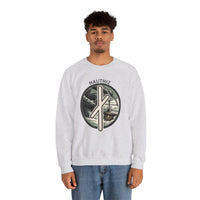 Nauthiz Rune Need-Fire Sweatshirt - Heavy Blend Fleece Crewneck - Unisex White