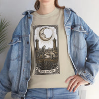 Moonlight Wolves Tarot Graphic T-Shirt - Heavy Cotton Classic Fit Crewneck - Unisex White