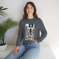 Tarot Death Card Graphic Sweatshirt - Heavy Blend Classic Fit Crewneck - Unisex White