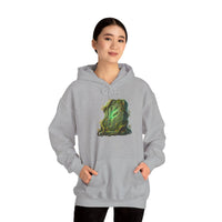 Fehu Rune Norse Symbol Hoodie - Soft Cotton Blend Pullover - Unisex Off White