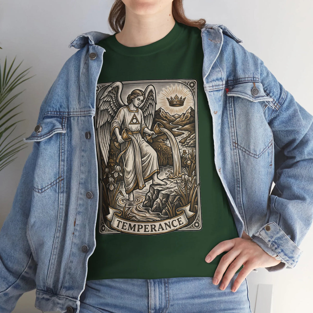 Temperance Angel Tarot Card T-Shirt - Heavy Cotton Classic Fit Tee - Unisex White