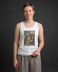 Temperance Tarot Card Tank Top - Lightweight Ringspun Cotton Retail Fit - Unisex White