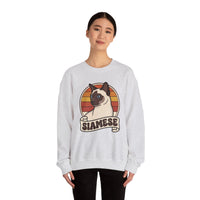 Siamese Retro 70s Sunset Sweatshirt - Heavy Blend Fleece Crewneck - Unisex Ash