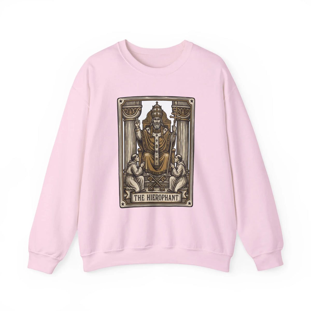 Hierophant Tarot Card Sweatshirt - Heavy Blend Crewneck Fleece - Unisex Ash