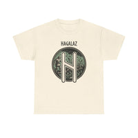 Hagalaz Rune Nordic Graphic T-Shirt - Heavy Cotton Classic Fit Tee - Unisex White