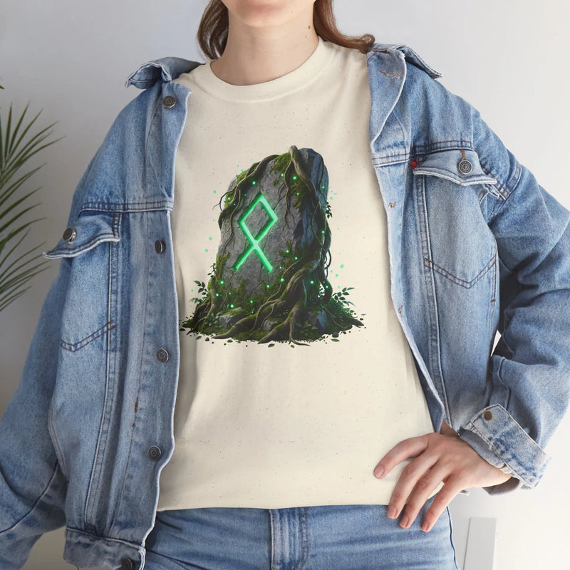 Othala Rune Ancestral Home T-Shirt - Heavy Cotton Classic Fit Tee - Unisex White