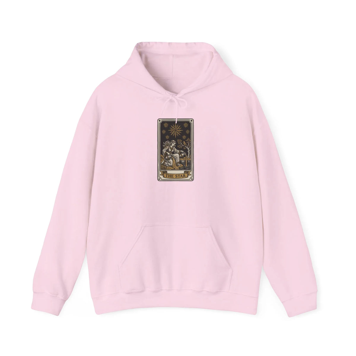 The Star Tarot Card Hoodie - Cozy Heavy Blend Fleece Pullover - Unisex White