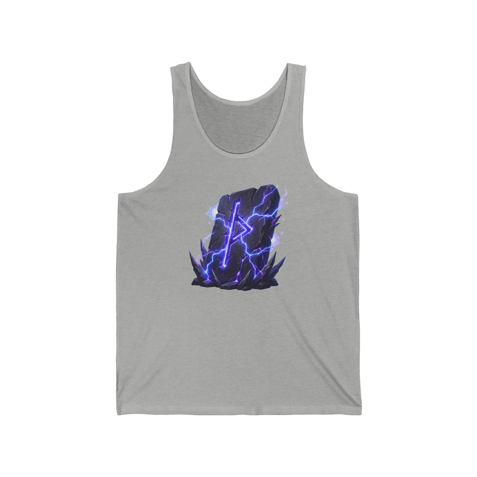 Thurisaz Rune Lightning Graphic Tank Top - Lightweight Ringspun Cotton Retail Fit - Unisex White