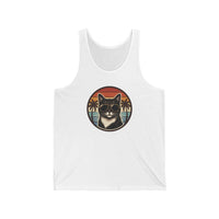 Cool Cats 70s Sunset Aviator Tank Top - Lightweight Airlume Cotton Jersey - Unisex White