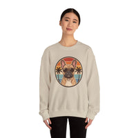 French Bulldog Sunset Aviators Sweatshirt - Heavy Blend Fleece Crewneck - Unisex White
