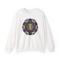 Metatron's Hound Sacred Geometry Sweatshirt - Heavy Blend Cotton-Poly Crewneck - Unisex White