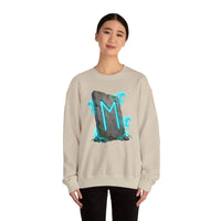 Ehwaz Rune Spirit Horse Sweatshirt - Heavy Blend Classic Fit Crewneck - Unisex White