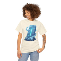 Glowing Isa Ice Rune T-Shirt - Heavy Cotton Classic Fit Tee - Unisex White