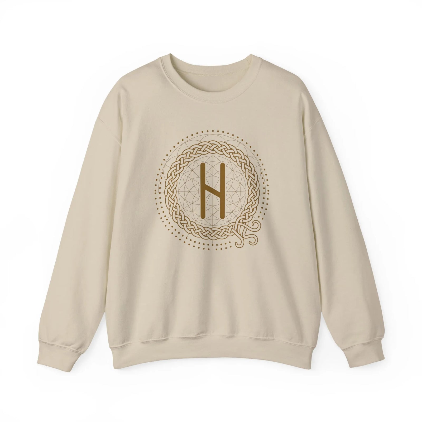 Hagalaz Rune Crushing Change Sweatshirt - Heavy Blend Cotton Poly Crewneck - Unisex White