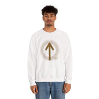 Tiwaz Rune Justice Sweatshirt - Heavy Blend Cotton-Poly Crewneck - Unisex White