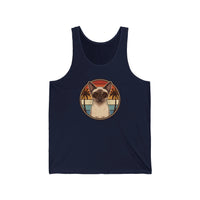 Siamese Cat Aviators Tank Top - Lightweight Cotton Jersey Retail Fit - Unisex White