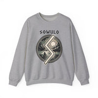 Sowulo Rune Sun Compass Sweatshirt - Heavy Blend Crewneck Fleece - Unisex White