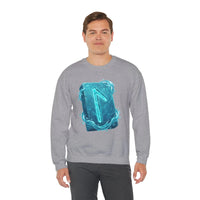 Laguz Water Rune Symbol Sweatshirt - Heavy Blend Crewneck Fleece - Unisex Ash Gray