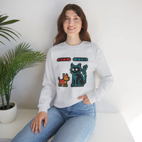 Pixel Gaming Dogs Boss Fight Sweatshirt - Heavy Blend Fleece Crewneck - Unisex White