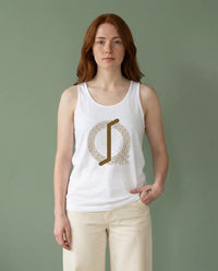 Eihwaz Yggdrasil Rune Tank Top - Lightweight Ring-Spun Cotton - Unisex White