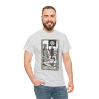Death Tarot Card Knight Graphic T-Shirt - Heavyweight 100% Cotton Classic Fit Tee - Unisex White