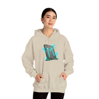 Norse Ehwaz Rune Spirit Horses Hoodie - Heavy Blend Fleece Pullover - Unisex White