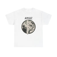 Ansuz Rune Divine Speech Graphic T-Shirt - Heavy Cotton Classic Fit Tee - Unisex White