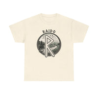 Raido Journey Rune Graphic T-Shirt - Heavy Cotton Classic Fit Tee - Unisex White