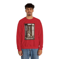 The High Priestess Tarot Card Sweatshirt - Heavy Blend Fleece Crewneck - Unisex White