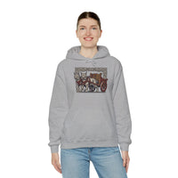Freyja's Sacred Cats Chariot Graphic Hoodie - Cozy Fleece Pullover Hoodie - Unisex Off White