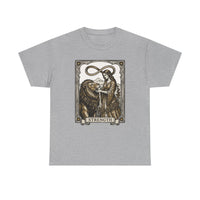 Tarot Strength Card Graphic T-Shirt - Heavy Cotton Classic Fit Crewneck - Unisex White