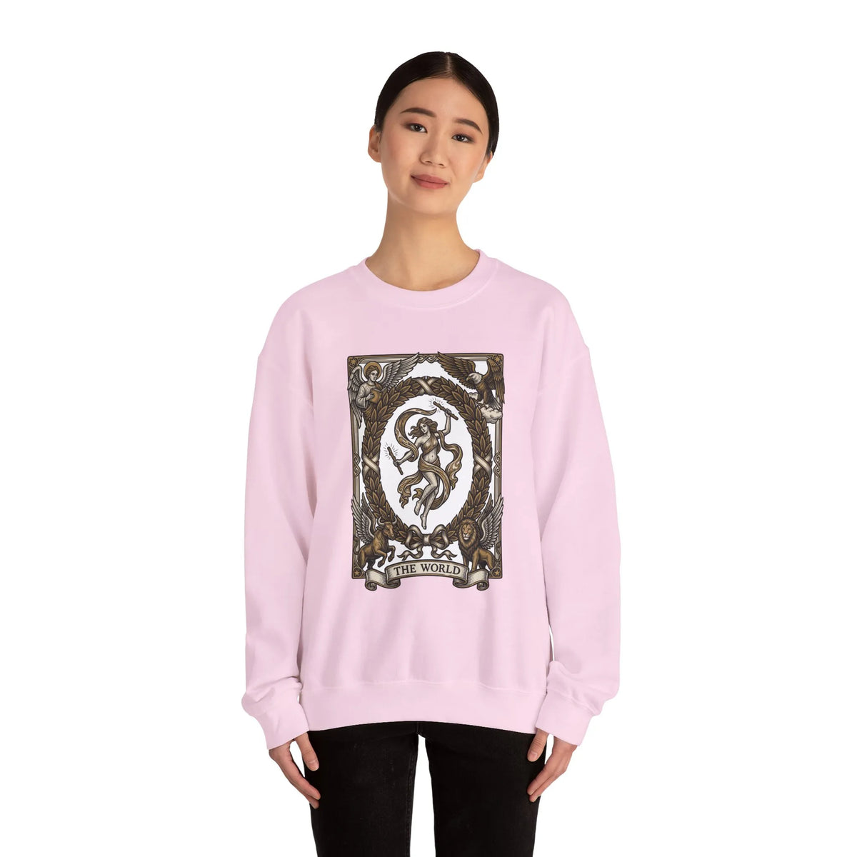 The World Tarot Card Sweatshirt - Heavy Blend Fleece Crewneck - Unisex White